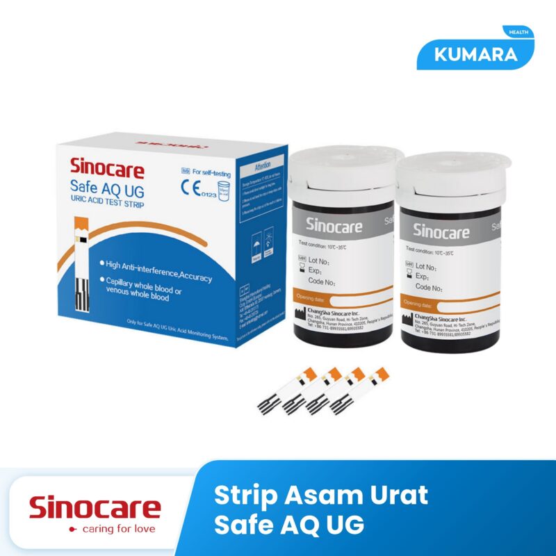 SINOCARE - Strip Safe AQ UG Uric Acid | Strip Tes Asam Urat untuk Alat Safe AQ UG isi 50's 1 216
