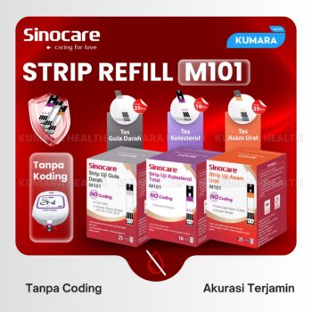 SINOCARE - Strip Uji Gula Kolesterol Asam Urat No Coding M101 8 23 1