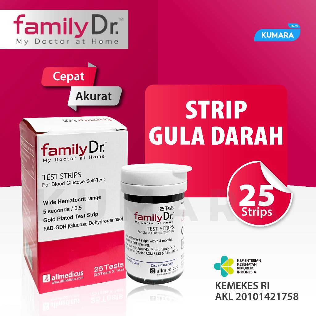 FAMILY DR - Strip Gula Darah (Glucose) 1 FAMILY DR - Strip Gula Darah (Glucose)