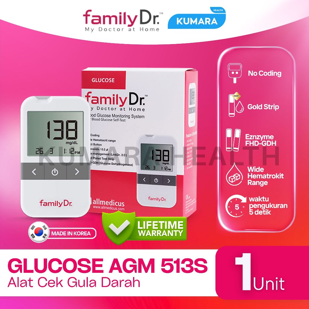 FAMILY DR - Glucose AGM 513S | Alat Cek Gula Darah 1 FAMILY DR - Glucose AGM 513S | Alat Cek Gula Darah