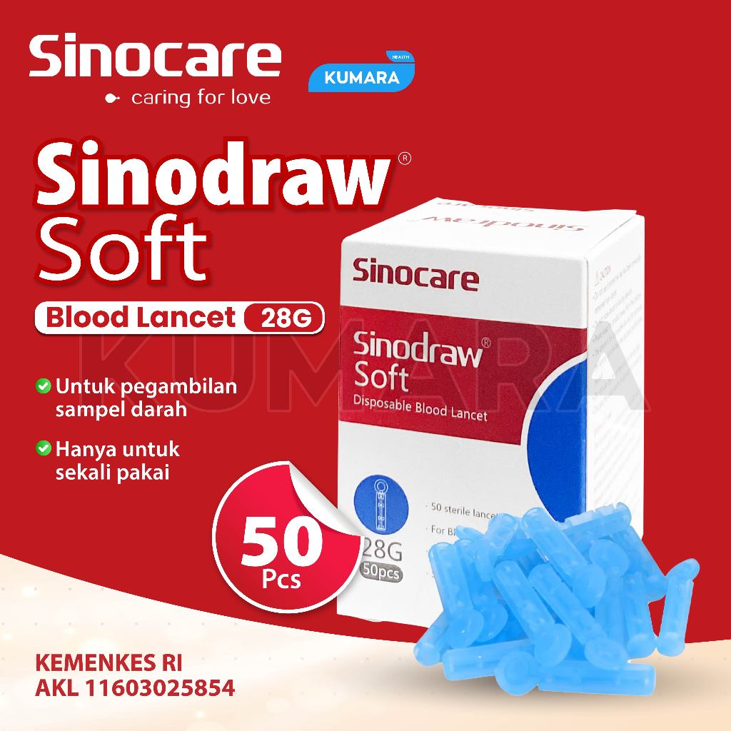 SINOCARE - Blood Lancets 28G 50's 1 SINOCARE - Blood Lancets 28G 50's