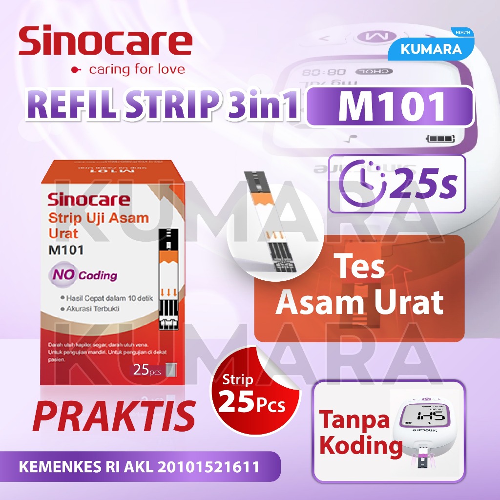 SINOCARE - Strip Uji Gula Kolesterol Asam Urat No Coding M101 4 SINOCARE - Strip Uji Gula Kolesterol Asam Urat No Coding M101 - Image 4