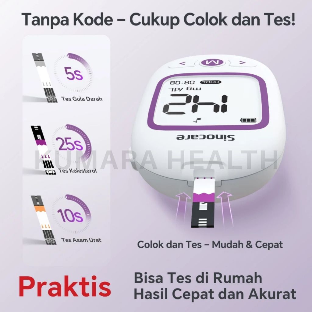 SINOCARE - Alat Cek 3in1 GCU M101 No Coding | Gula Darah, Kolesterol, Asam Urat 7 SINOCARE - Alat Cek 3in1 GCU M101 No Coding | Gula Darah, Kolesterol, Asam Urat - Image 7