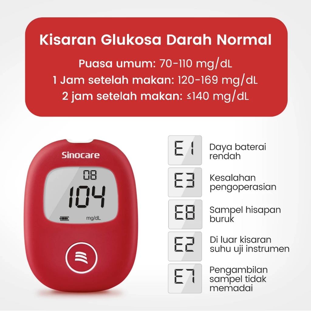 SINOCARE - Safe AQ Smart Alat Cek Gula Darah + Strip 50's 7 SINOCARE - Safe AQ Smart Alat Cek Gula Darah + Strip 50's - Image 7