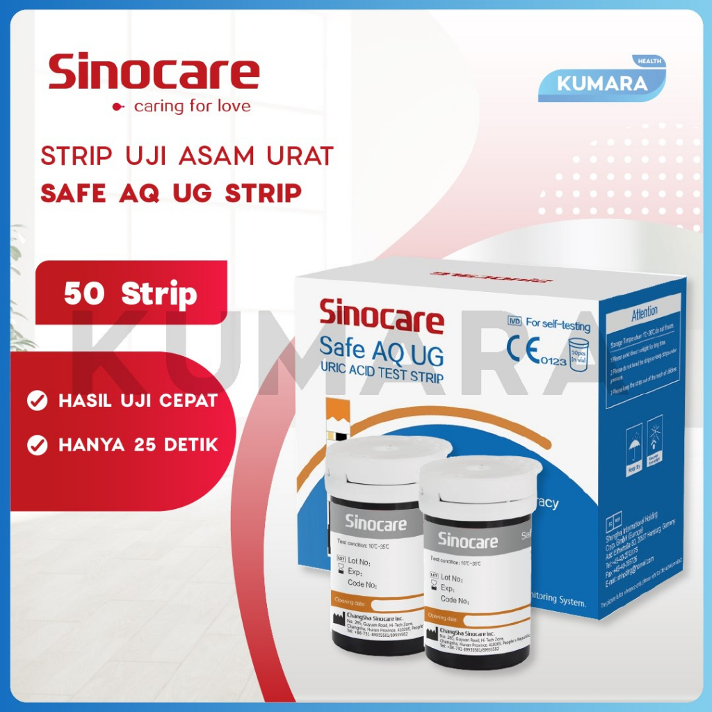 SINOCARE - Strip Safe AQ UG Uric Acid | Strip Tes Asam Urat untuk Alat Safe AQ UG isi 50's 1 SINOCARE - Strip Safe AQ UG Uric Acid | Strip Tes Asam Urat untuk Alat Safe AQ UG isi 50's