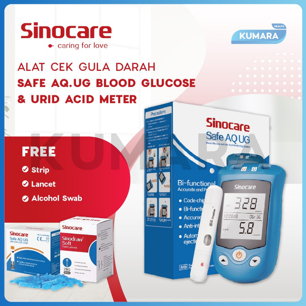 SINOCARE - Safe AQ UG Alat Cek Gula Darah dan Asam Urat 1 SINOCARE - Safe AQ UG Alat Cek Gula Darah dan Asam Urat