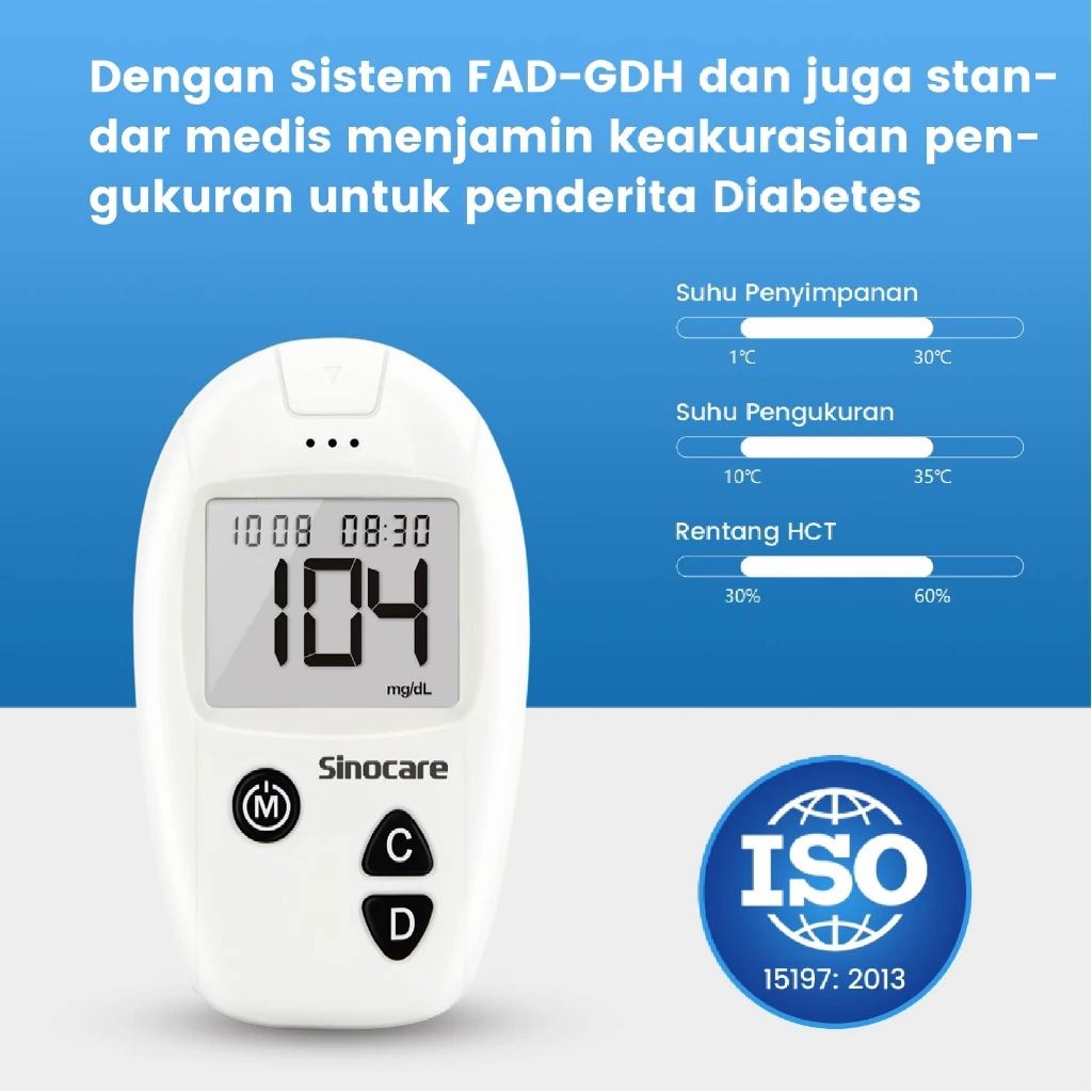 SINOCARE - Safe Accu Alat Cek Gula Darah 3 SINOCARE - Safe Accu Alat Cek Gula Darah - Image 3