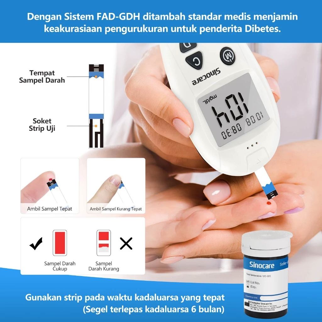 SINOCARE - Safe Accu Alat Cek Gula Darah 4 SINOCARE - Safe Accu Alat Cek Gula Darah - Image 4