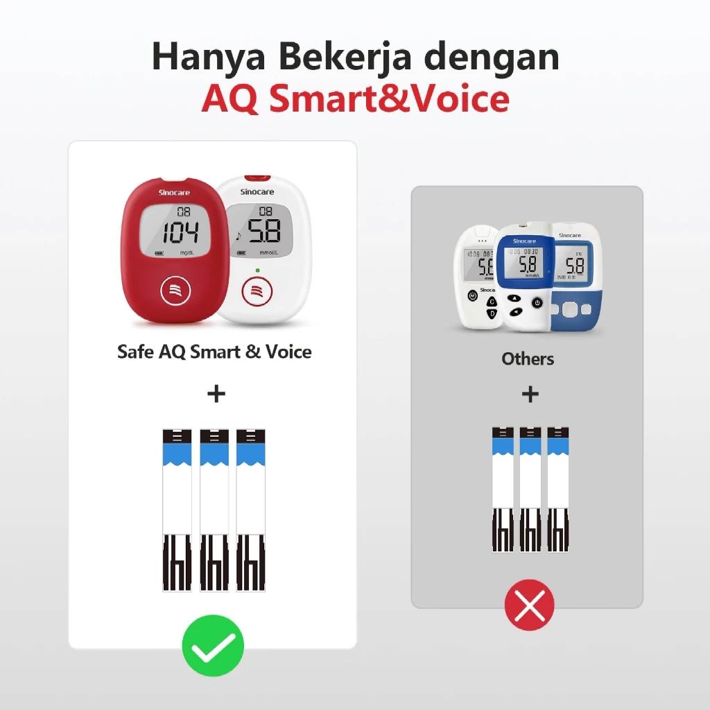 SINOCARE - Strip Safe AQ Smart | Strip Test Gula Darah untuk alat Safe AQ Smart 5 SINOCARE - Strip Safe AQ Smart | Strip Test Gula Darah untuk alat Safe AQ Smart - Image 5