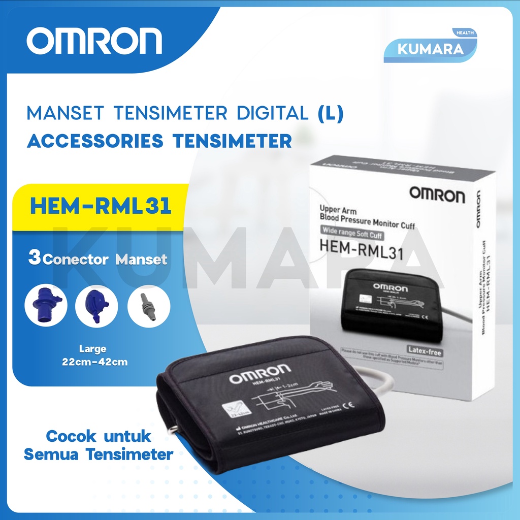 OMRON - Manset Tensimeter Digital Cuff L RML31 | Upper Arm Blood Pressure 1 OMRON - Manset Tensimeter Digital Cuff L RML31 | Upper Arm Blood Pressure