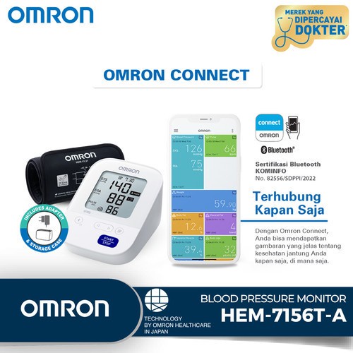 OMRON - Tensimeter Digital HEM-7156T-A | Bluetooth, IntelliWrap 360° 2 OMRON - Tensimeter Digital HEM-7156T-A | Bluetooth, IntelliWrap 360° - Image 2