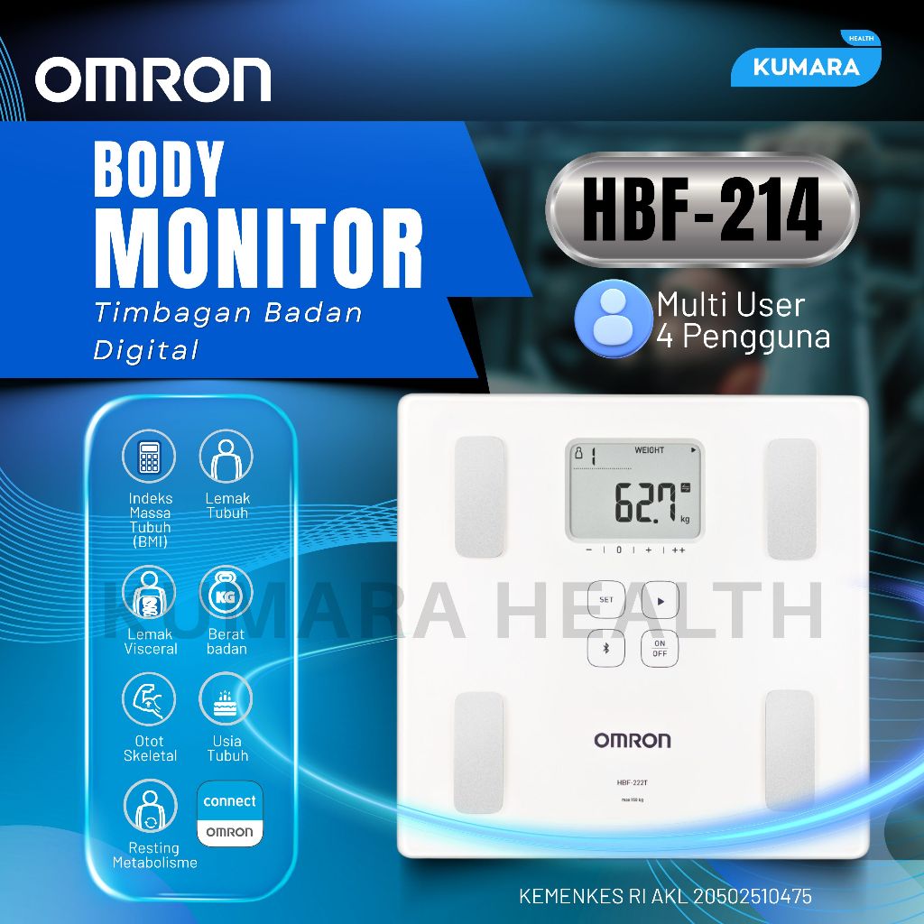 OMRON - Timbangan HBF-214 | Body Composition Scale | Multi User 1 OMRON - Timbangan HBF-214 | Body Composition Scale | Multi User