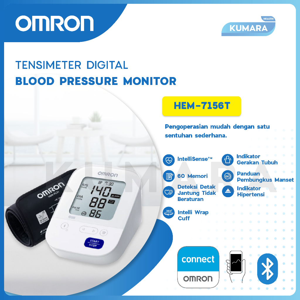 OMRON - Tensimeter Digital HEM-7156T | Bluetooth & Manset IntelliWrap 360° 2 OMRON - Tensimeter Digital HEM-7156T | Bluetooth & Manset IntelliWrap 360° - Image 2