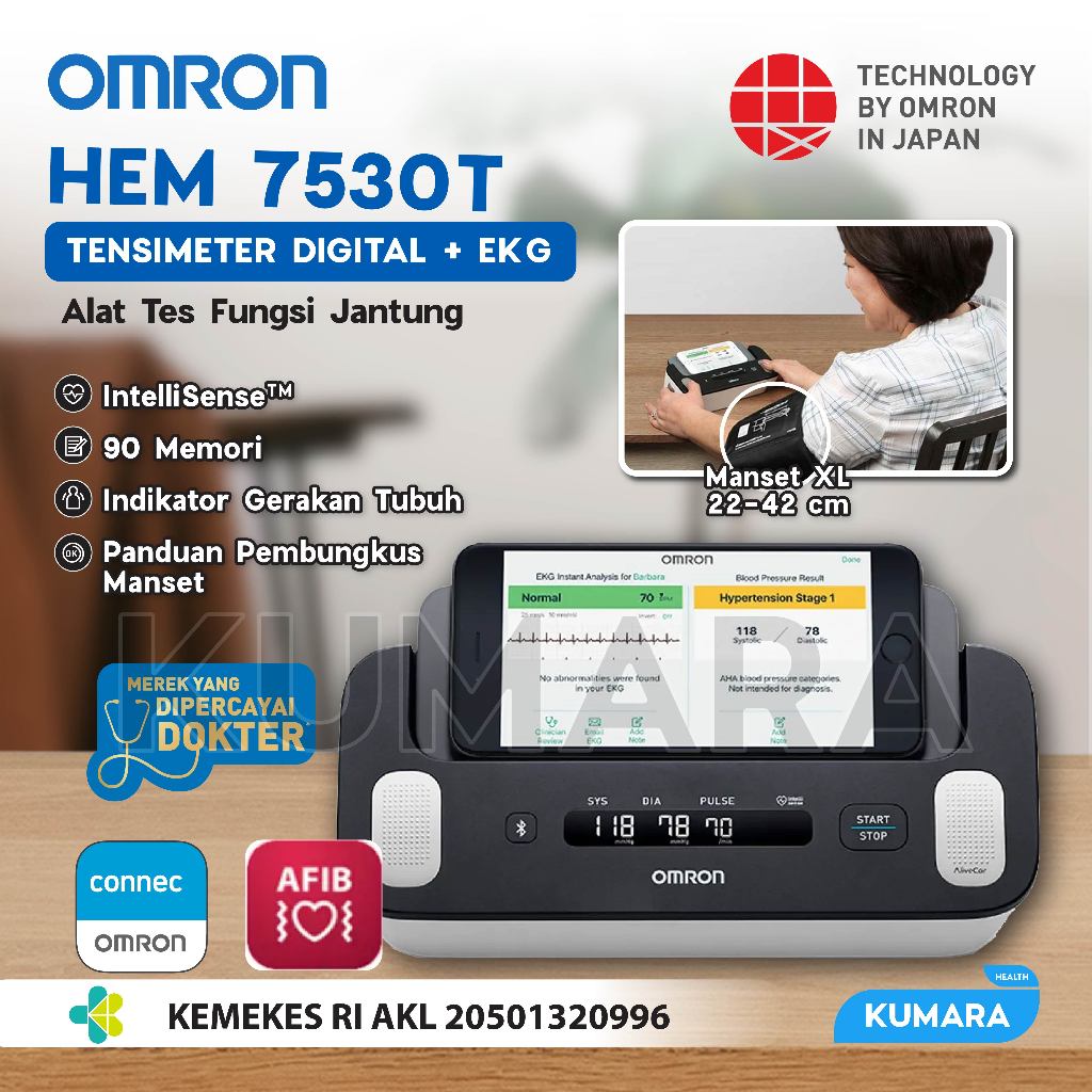 OMRON - Tensimeter + ECG HEM-7530T | Alat Pengukur Tekanan Darah + EKG 2 OMRON - Tensimeter + ECG HEM-7530T | Alat Pengukur Tekanan Darah + EKG