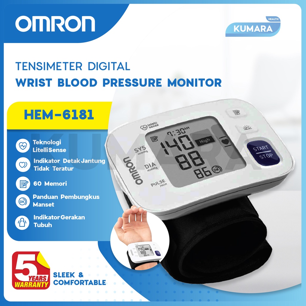 OMRON - Tensimeter Pergelangan Tangan HEM 6181 | Blood Pressure Monitor 1 OMRON - Tensimeter Pergelangan Tangan HEM 6181 | Blood Pressure Monitor