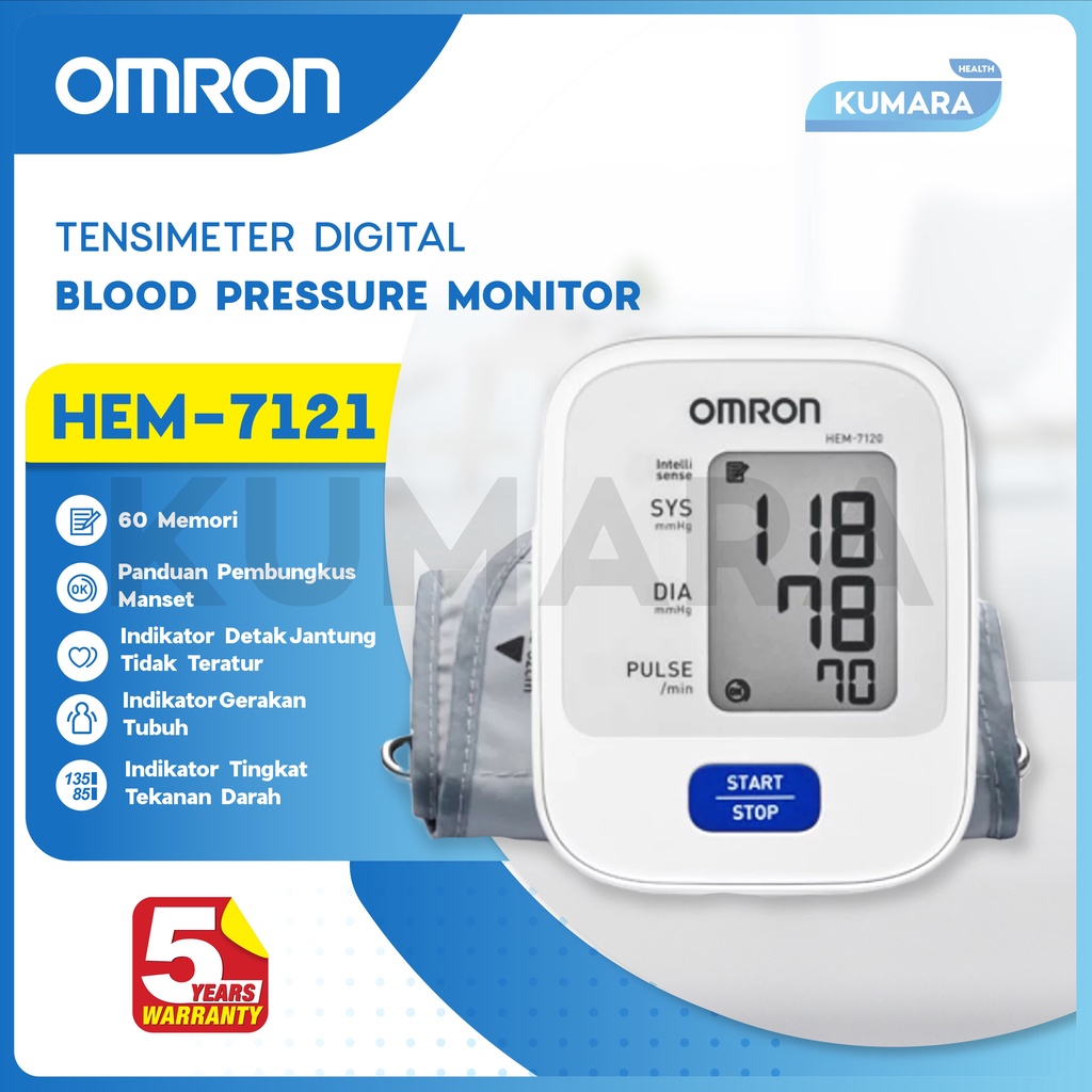 OMRON - Tensimeter Digital HEM 7121 | Blood Pressure Monitor 1 OMRON - Tensimeter Digital HEM 7121 | Blood Pressure Monitor