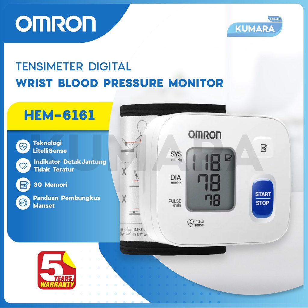 OMRON - Tensimeter Pergelangan Tangan HEM 6161 | Blood Pressure Monitor 1 OMRON - Tensimeter Pergelangan Tangan HEM 6161 | Blood Pressure Monitor