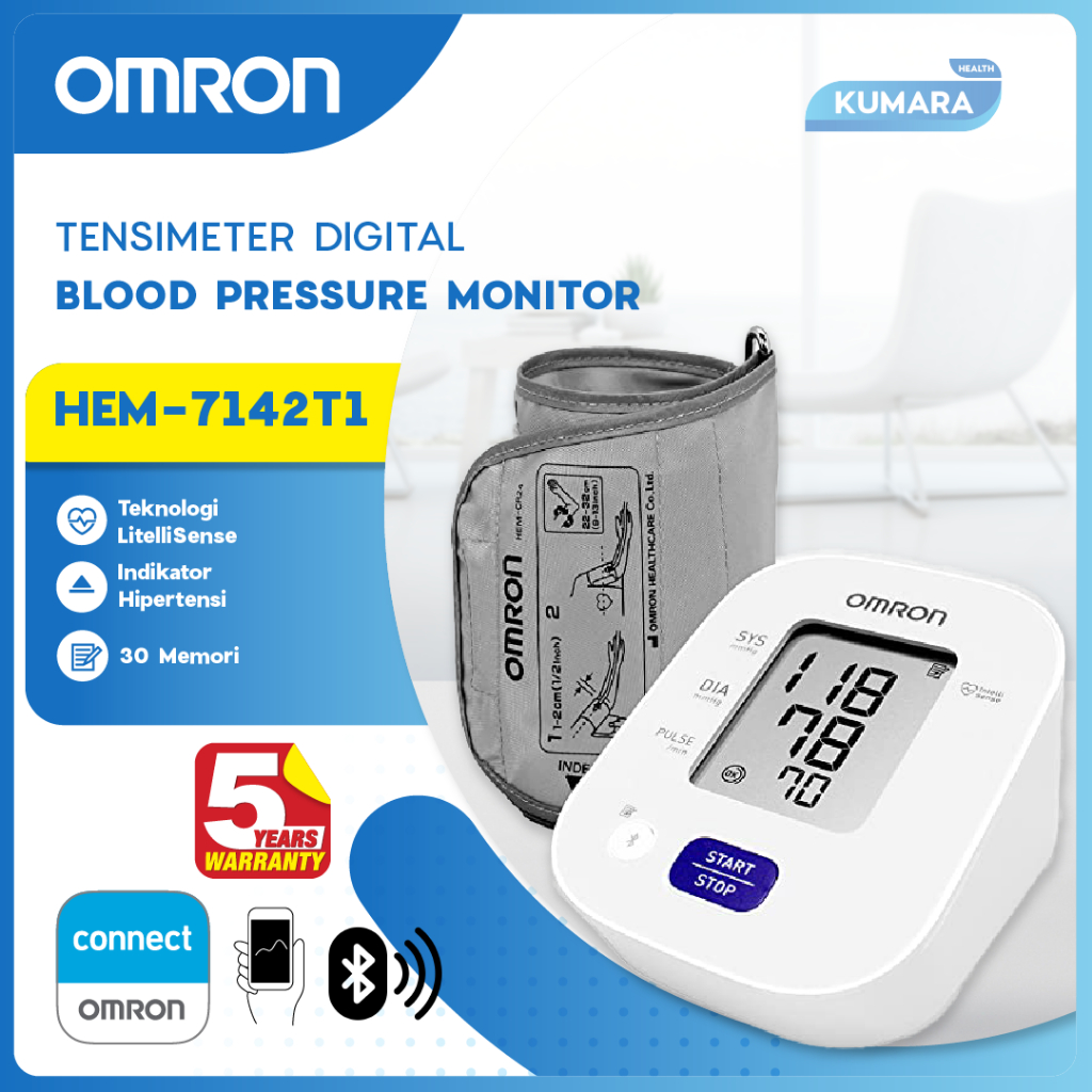 OMRON - Tensimeter HEM 7142T1 | Blood Pressure Monitor With Bluetooth Tensimeter Digital 1 OMRON - Tensimeter HEM 7142T1 | Blood Pressure Monitor With Bluetooth Tensimeter Digital