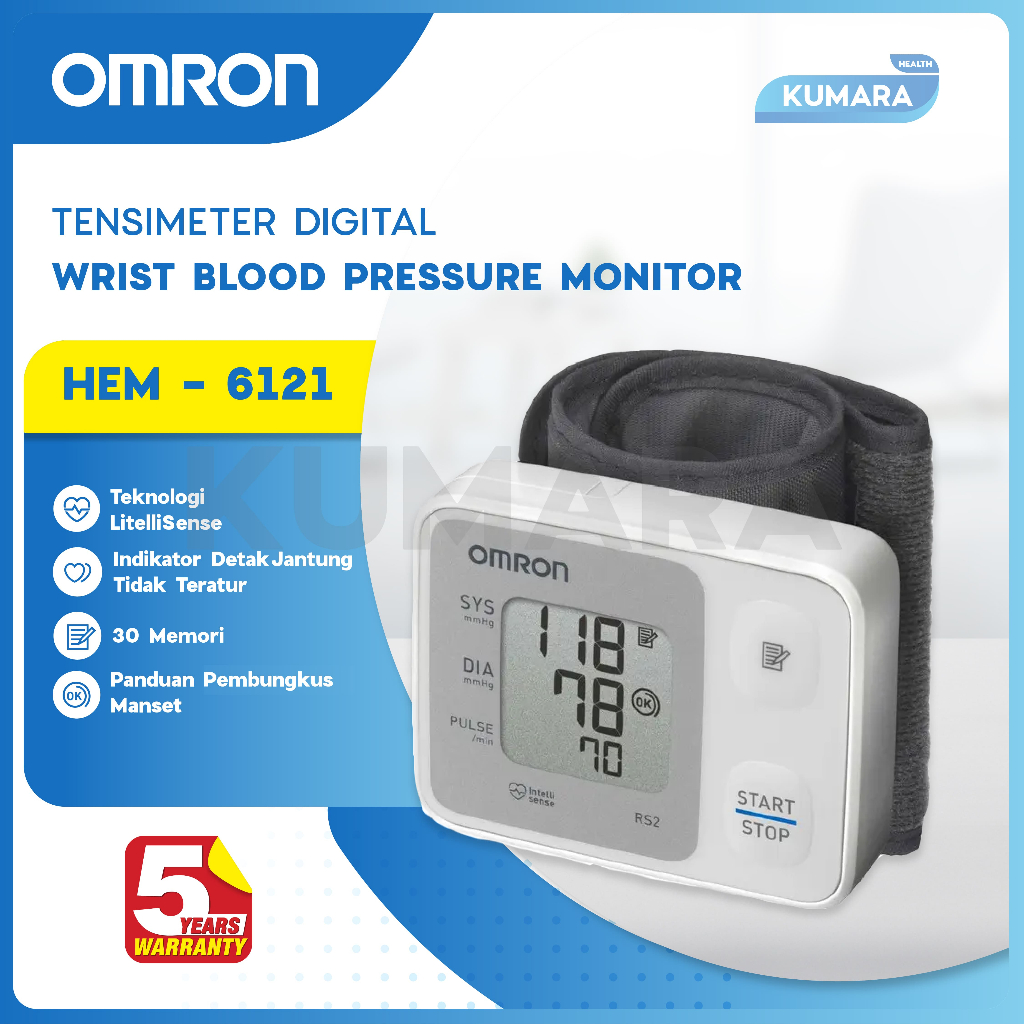 OMRON - Tensimeter HEM 6121 | Tensimeter Pergelangan Tangan Digital 2 OMRON - Tensimeter HEM 6121 | Tensimeter Pergelangan Tangan Digital - Image 2