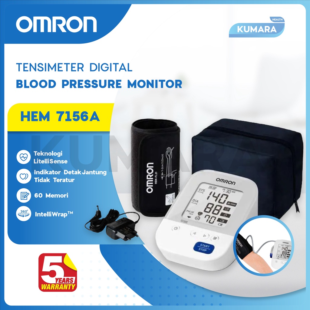 OMRON - Tensimeter Digital HEM 7156A | Blood Pressure Monitor + Adaptor 1 OMRON - Tensimeter Digital HEM 7156A | Blood Pressure Monitor + Adaptor