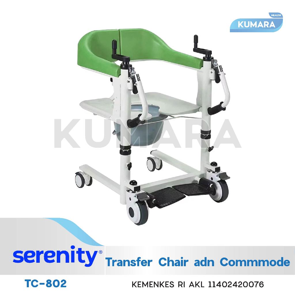 SERENITY - Kursi Roda Transfer Pasien TC-802 Semi Hidrolik + Commode Chair 2 SERENITY - Kursi Roda Transfer Pasien TC-802 Semi Hidrolik + Commode Chair - Image 2