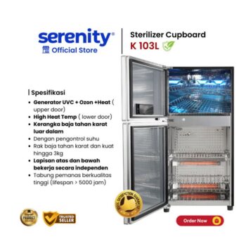 Serenity Sterilisator Digital 2 Pintu K-103L | Sterilizer Cupboard 108L 4 ginee 20251111134722183 2813085274