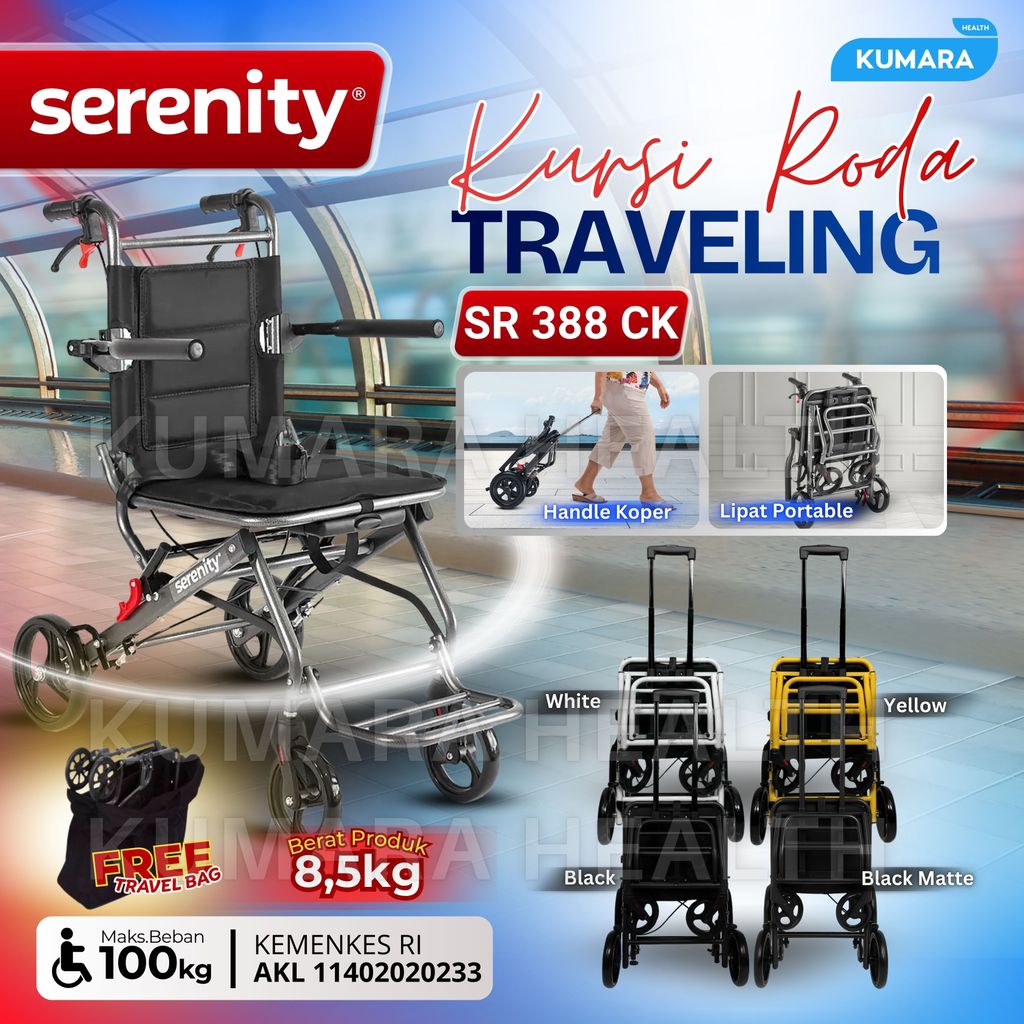 SERENITY Kursi Roda Traveling Lipat SR 388 CK | Travel Wheelchair 1 SERENITY Kursi Roda Traveling Lipat SR 388 CK | Travel Wheelchair