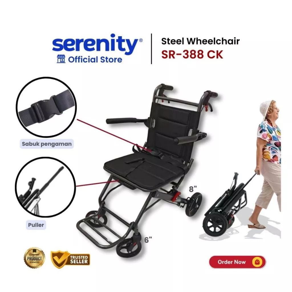 SERENITY Kursi Roda Traveling Lipat SR 388 CK | Travel Wheelchair 3 SERENITY Kursi Roda Traveling Lipat SR 388 CK | Travel Wheelchair - Image 3