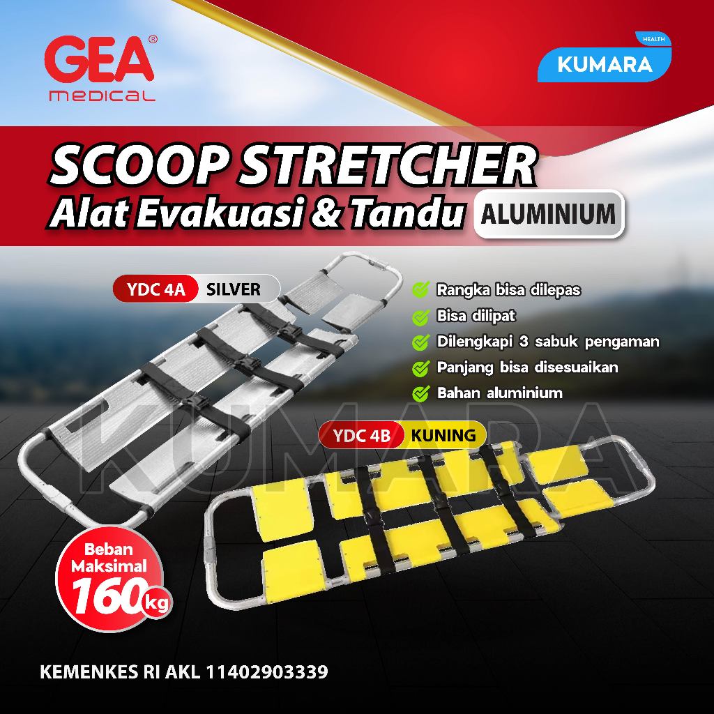 GEA - Scoop Stretcher YDC 4A 4B Almunium | Tandu Evakuasi 1 GEA - Scoop Stretcher YDC 4A 4B Almunium | Tandu Evakuasi