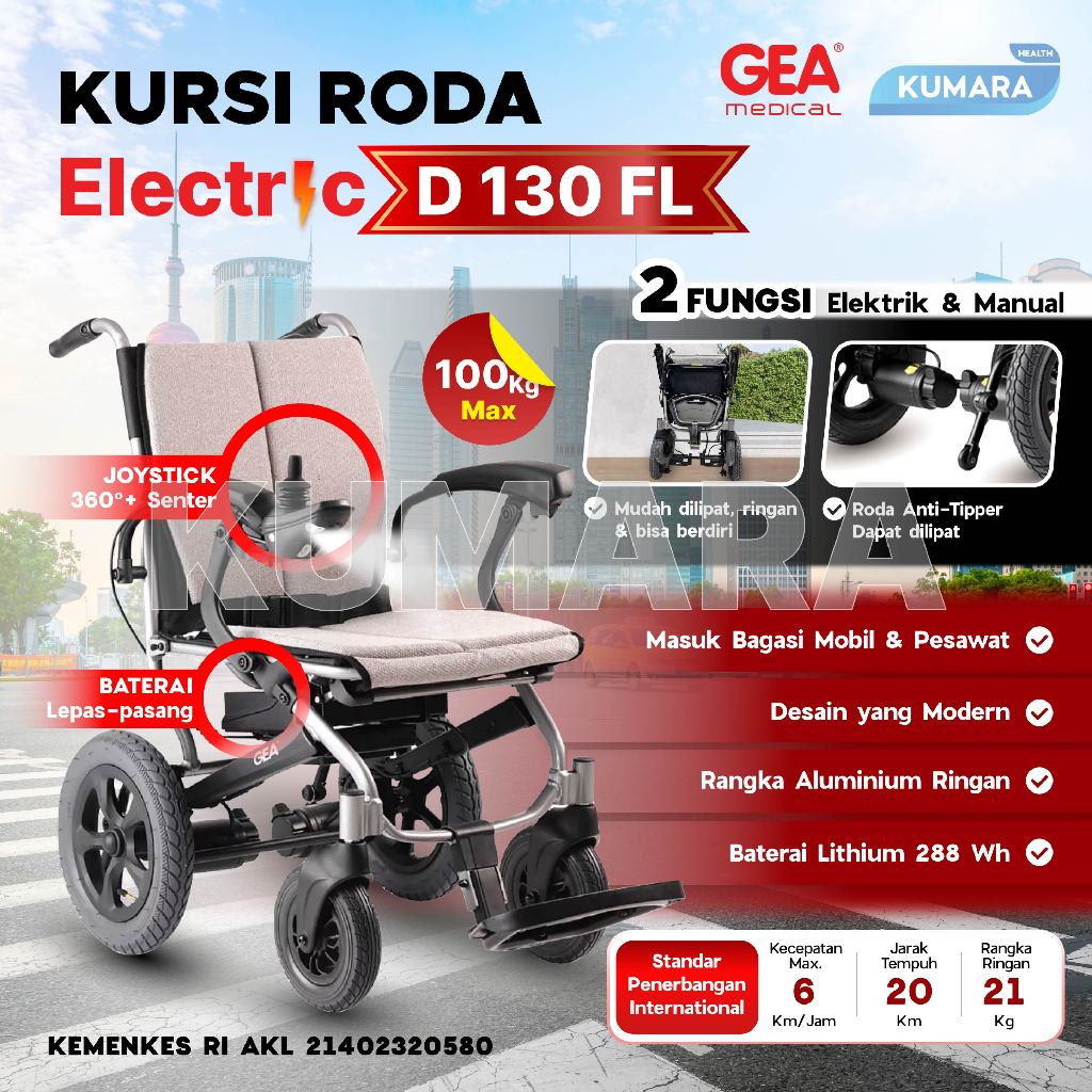 GEA - Kursi Roda Travel Electric D 130 FL 1 GEA - Kursi Roda Travel Electric D 130 FL