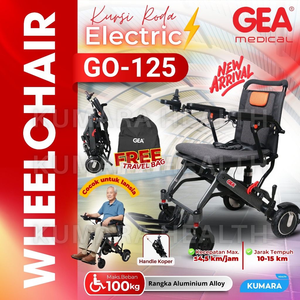 GEA - Kursi Roda Elektrik Handle Koper GO-125 | Wheelchair Protable Travelling Electric 1 GEA - Kursi Roda Elektrik Handle Koper GO-125 | Wheelchair Protable Travelling Electric