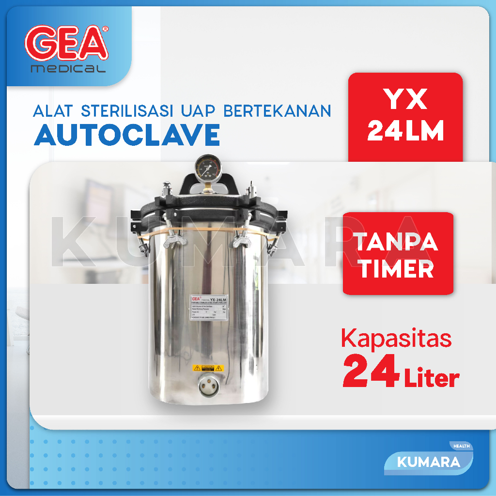 GEA - Autoclave 24 Liter YX-24 LM | Portable Steam Sterilizer Non Timer 1 GEA - Autoclave 24 Liter YX-24 LM | Portable Steam Sterilizer Non Timer