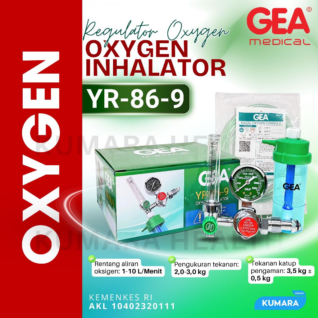 GEA - Regulator Tabung Oksigen Medical YR-86-9 1 GEA - Regulator Tabung Oksigen Medical YR-86-9