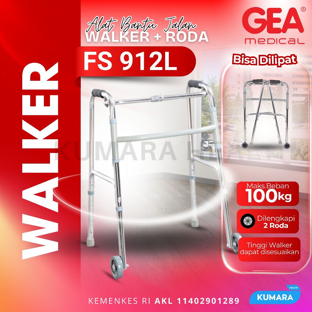 GEA - Walker Dengan Roda FS-912 | Alat Bantu Jalan 1 GEA - Walker Dengan Roda FS-912 | Alat Bantu Jalan