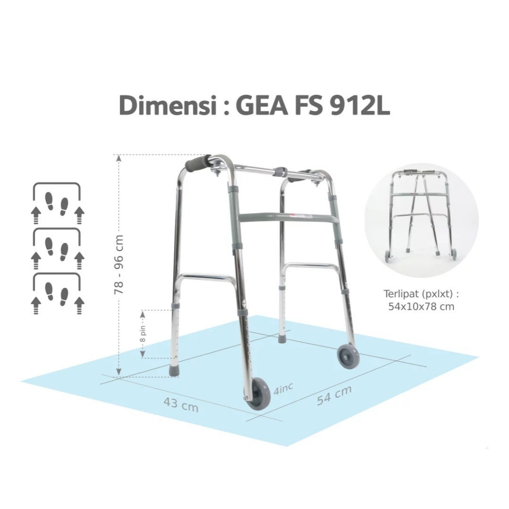 GEA - Walker Dengan Roda FS-912 | Alat Bantu Jalan 3 GEA - Walker Dengan Roda FS-912 | Alat Bantu Jalan - Image 3