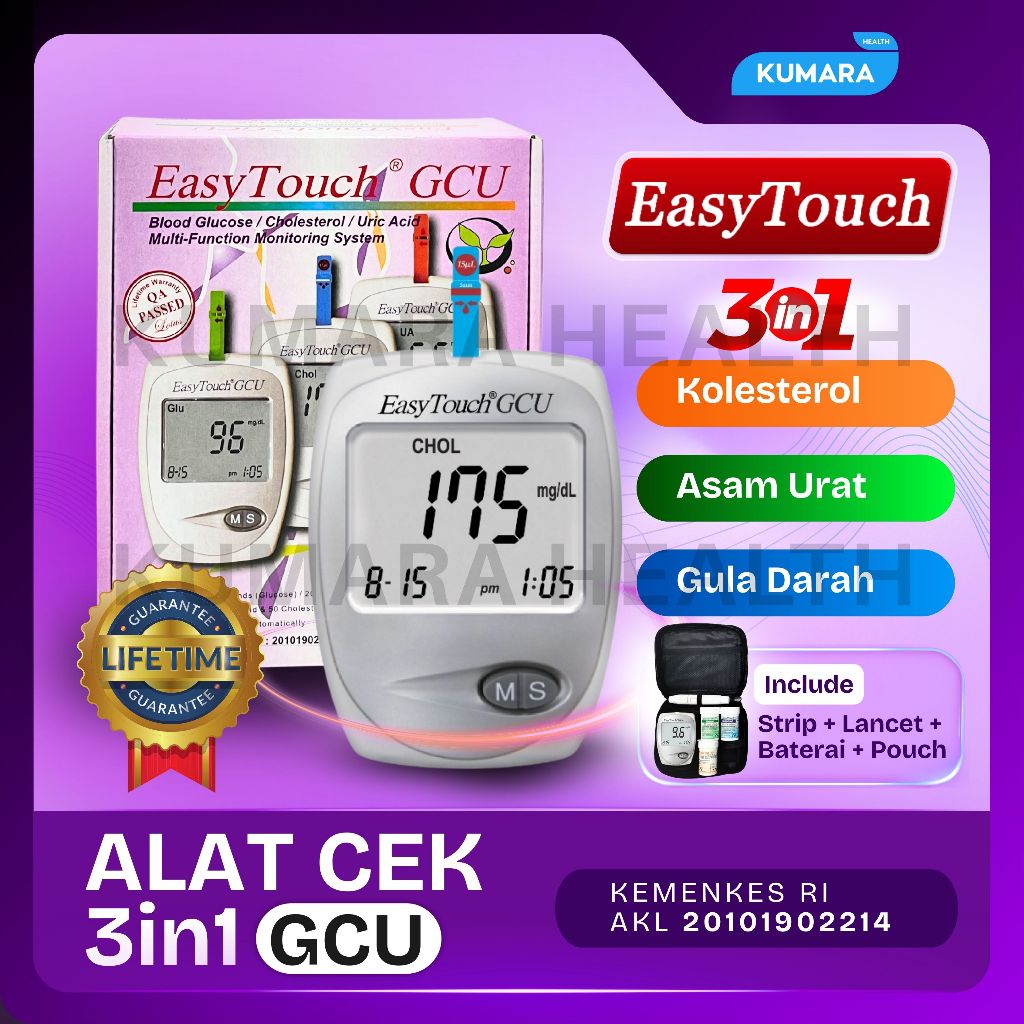 EASY TOUCH - GCU Alat Cek 3in1 | Gula Darah, Kolesterol, Asam Urat 1 EASY TOUCH - GCU Alat Cek 3in1 | Gula Darah, Kolesterol, Asam Urat