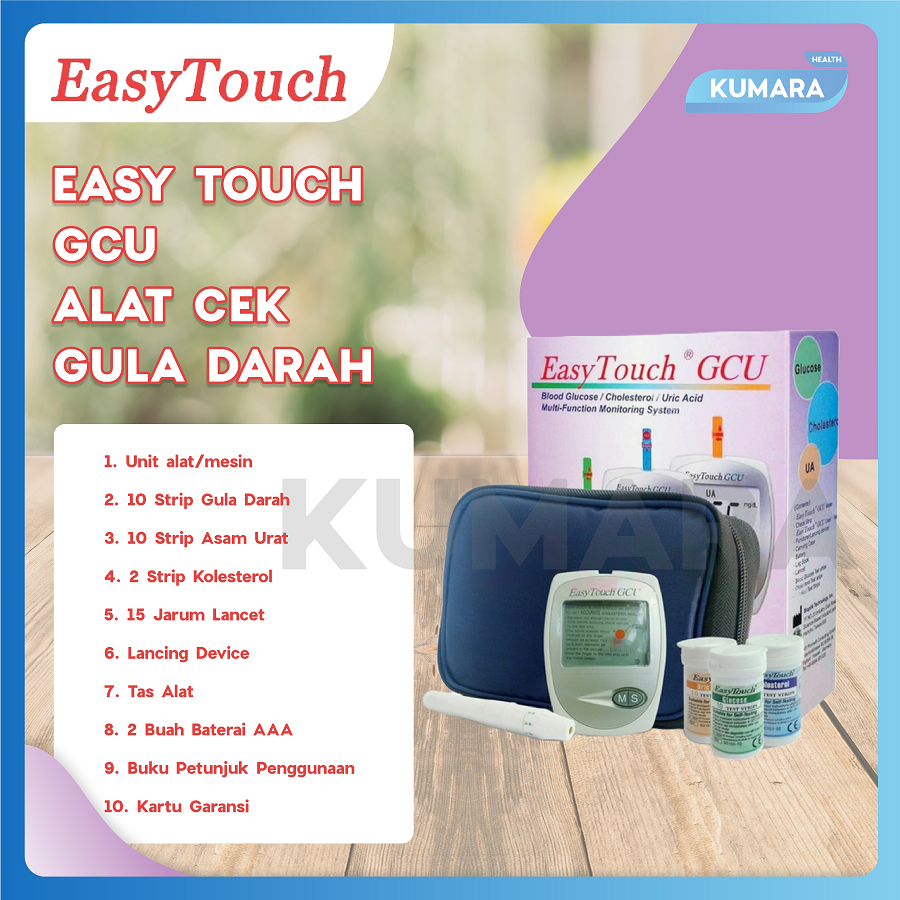 EASY TOUCH - GCU Alat Cek 3in1 | Gula Darah, Kolesterol, Asam Urat 2 EASY TOUCH - GCU Alat Cek 3in1 | Gula Darah, Kolesterol, Asam Urat - Image 2