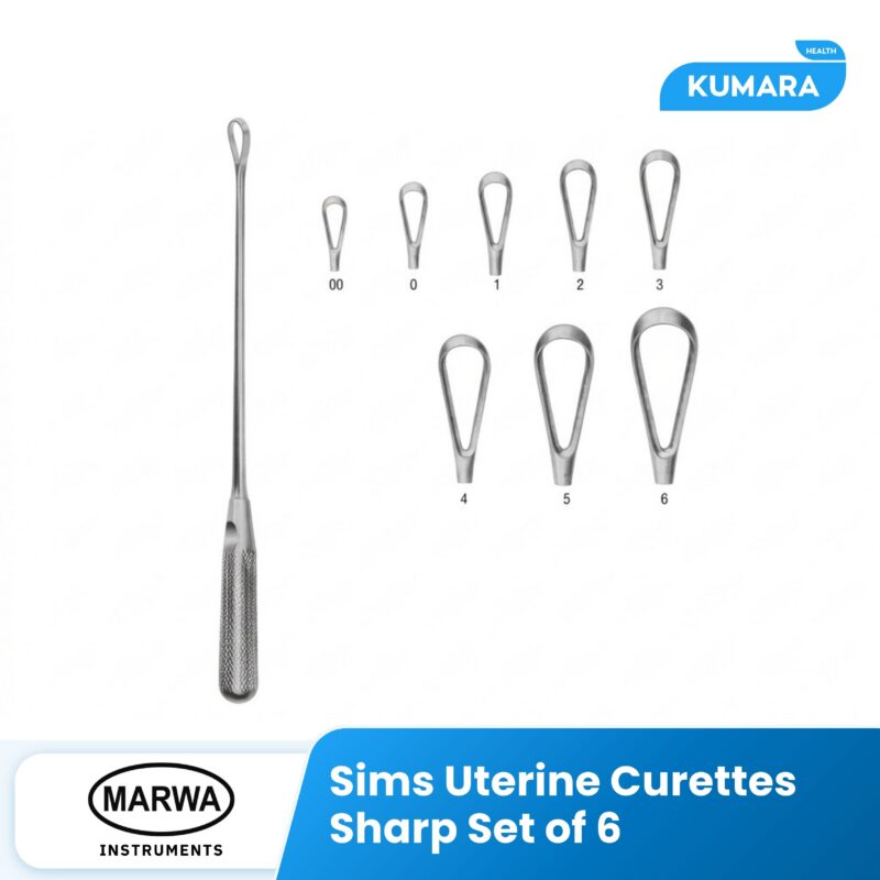 MARWA - Sims Uterine Curettes Sharp Set of 6 / Sendok Kuret Set 1 257 SIms Uterine
