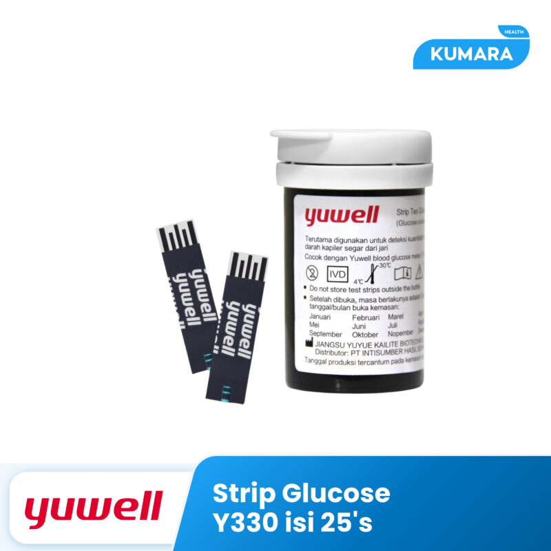 YUWELL - Blood Glucose Test Strip Y330 Box Isi 25 Pcs 1 368 1