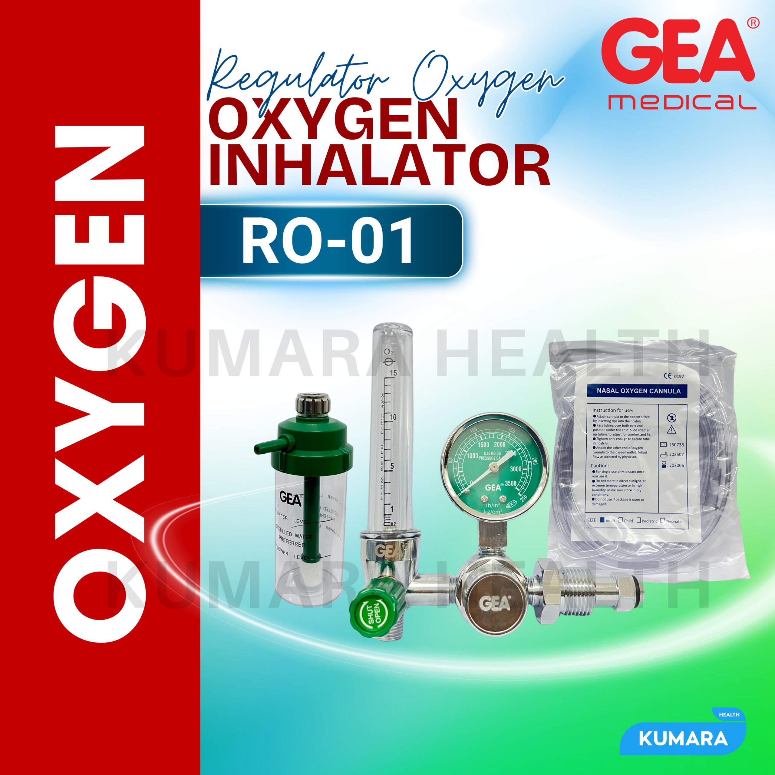 GEA - Regulator Oksigen RO-01 | Oxygen Inhalator Medical | KUMARA 4 GEA - Regulator Oksigen RO-01 | Oxygen Inhalator Medical | KUMARA - Image 4