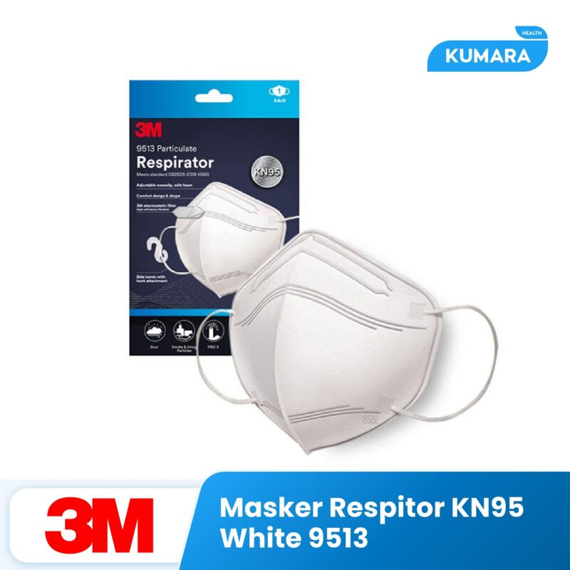 3M - Masker Respirator KN95 9513 White Pack isi 1's 1 69