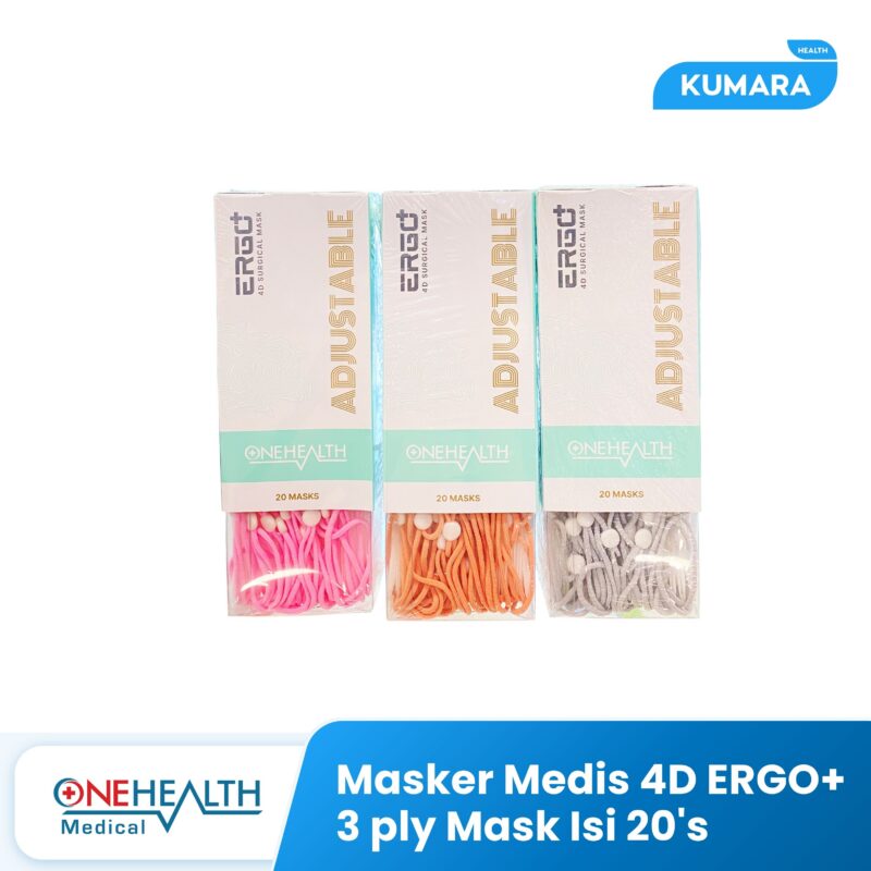 ONEHEALTH - Masker Medis 4D ERGO+ Adjustable Surgical 3Ply Mask isi 20's 1 79