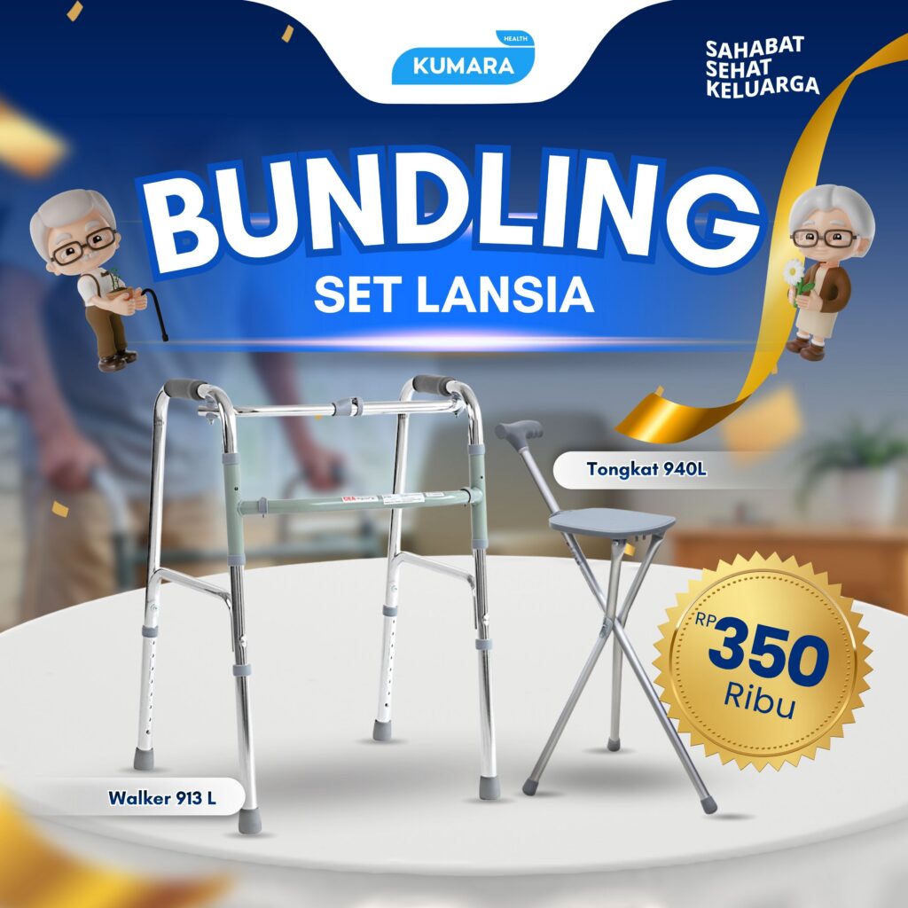 Promo 9 Mendukung orang tua untuk tetap aktif bergerak adalah cara terbaik menjaga kesehatan fisik dan mental mereka. Paket ini memberikan alat bantu jalan yang stabil dan kokoh.