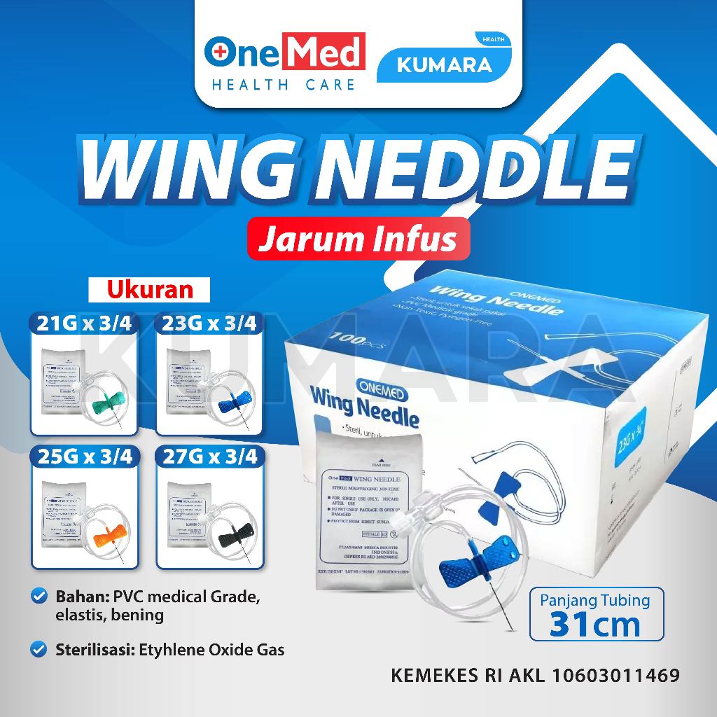 ONEMED - Wing Needle | Scalp Vein Set Pack | KUMARA 1 ONEMED - Wing Needle | Scalp Vein Set Pack | KUMARA