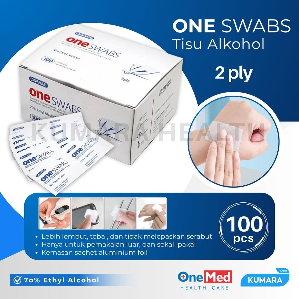 ONEMED - Alcohol Swab Oneswab isi 100's | KUMARA 1 ONEMED - Alcohol Swab Oneswab isi 100's | KUMARA