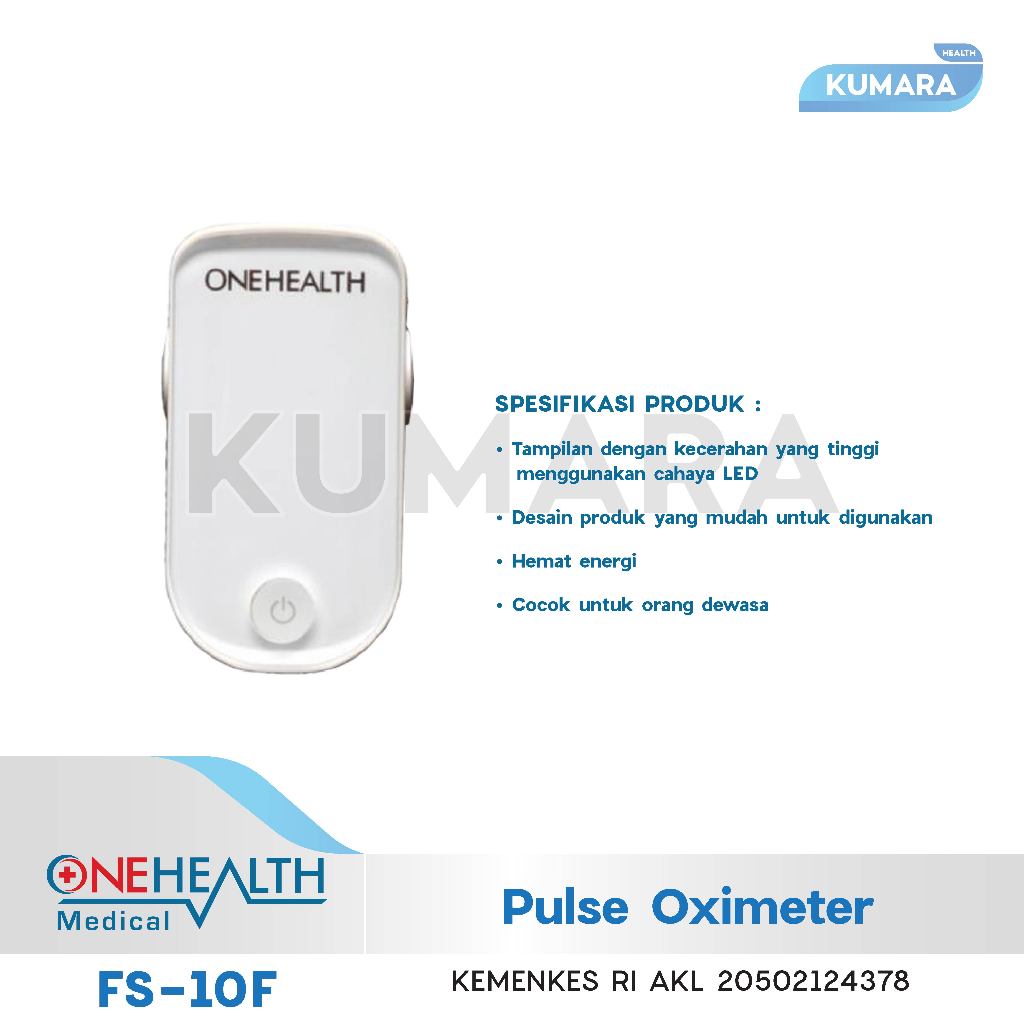 ONEHEALTH - Pulse Oximeter OH 10F | Alat Ukur Saturasi Oksigen | KUMARA 2 ONEHEALTH - Pulse Oximeter OH 10F | Alat Ukur Saturasi Oksigen | KUMARA - Image 2