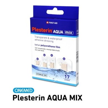 ONEMED - Plesterin Aqua MIX isi 17's / Plester Transparan 2 ONEMED - Plesterin Aqua MIX isi 17's / Plester Transparan - Image 2