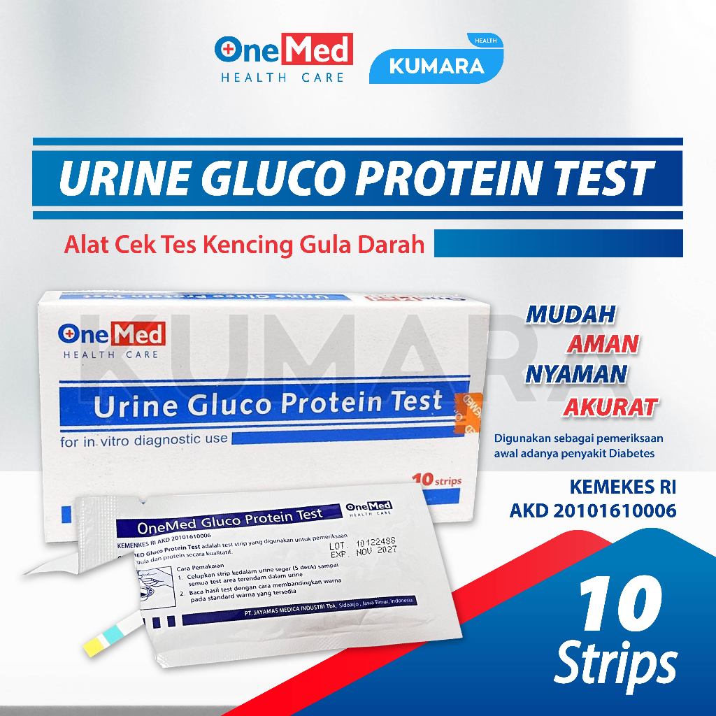 ONEMED - Urine Gluco Protein Test Isi 10's Box 1 ONEMED - Urine Gluco Protein Test Isi 10's Box