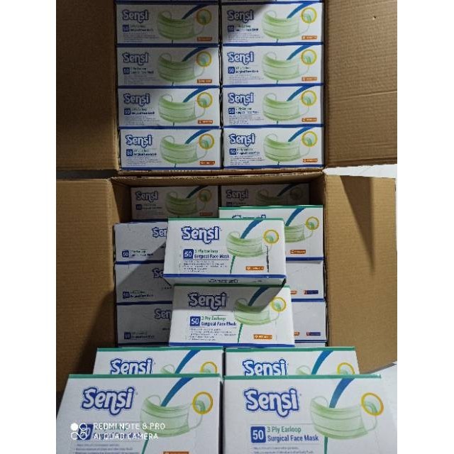 SENSI - Masker Headloop Medis 3 ply isi 50'S / Masker Hijau Medis Surgical Box 4 SENSI - Masker Headloop Medis 3 ply isi 50'S / Masker Hijau Medis Surgical Box - Image 4