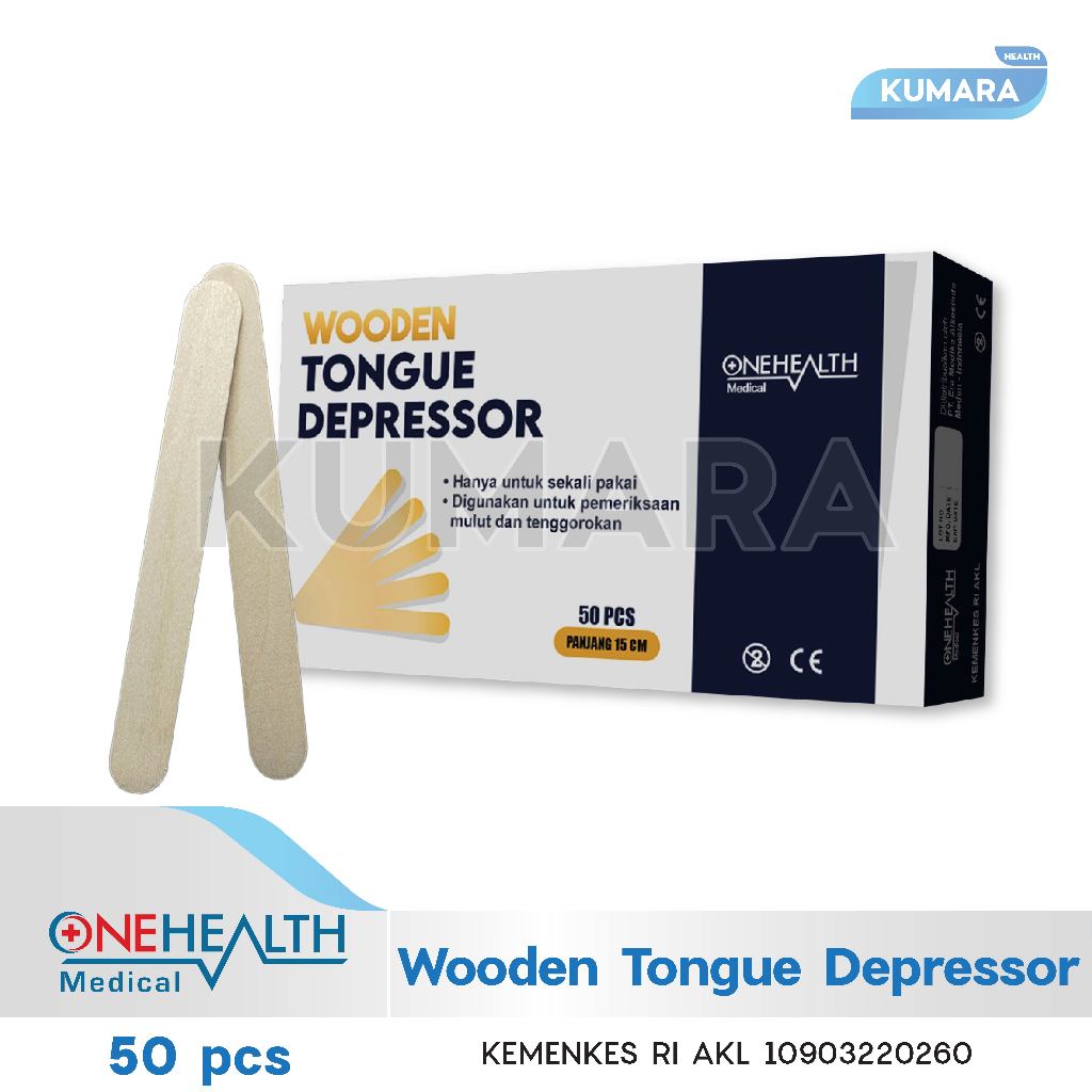 ONEHEALTH - Wooden Tongue Depressor Box isi 50's 1 ONEHEALTH - Wooden Tongue Depressor Box isi 50's